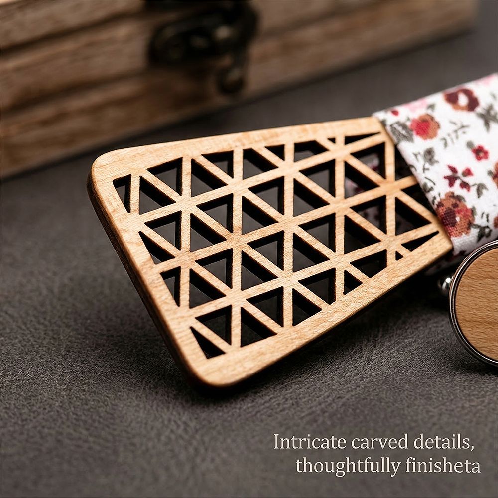 M409 M409  Triangle Geometric Cutout Bow Tie Set, Maple — view 9