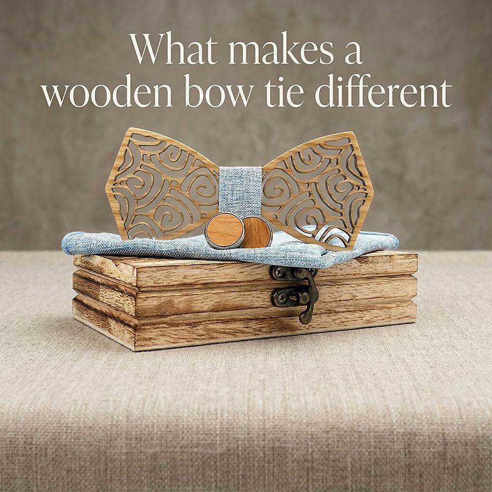 M415 M415  Spiral Swirl Cutout Bow Tie Set, Maple — view 8