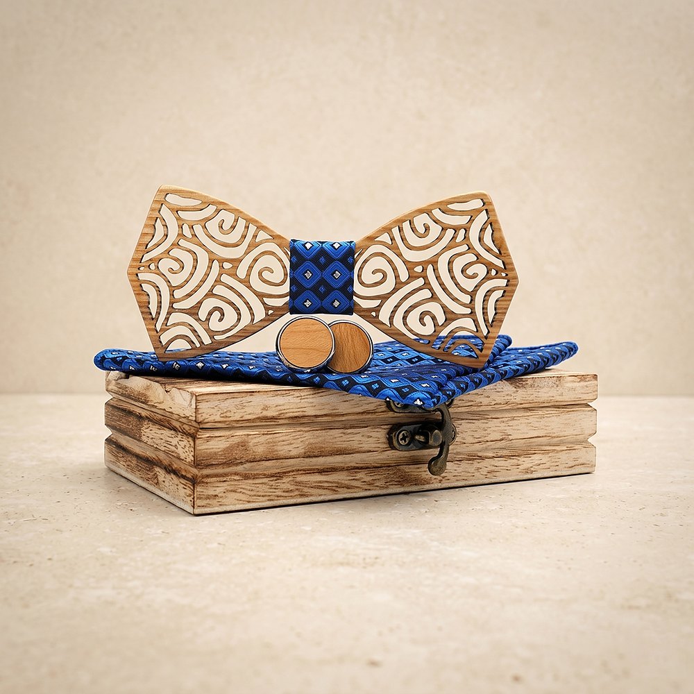 M415 M415  Spiral Swirl Cutout Bow Tie Set, Maple — colour C3