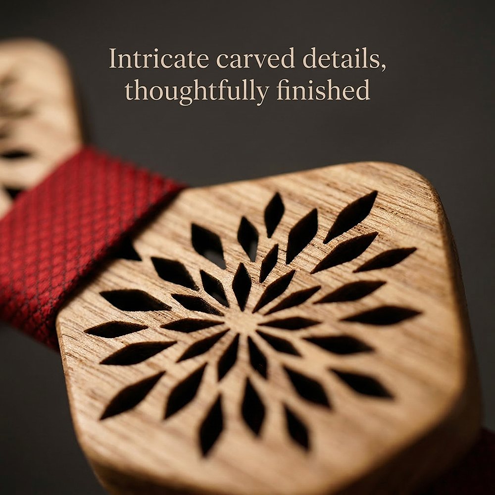 M417 M417  Snowflake Floral Bow Tie Set, Zebrawood — view 2