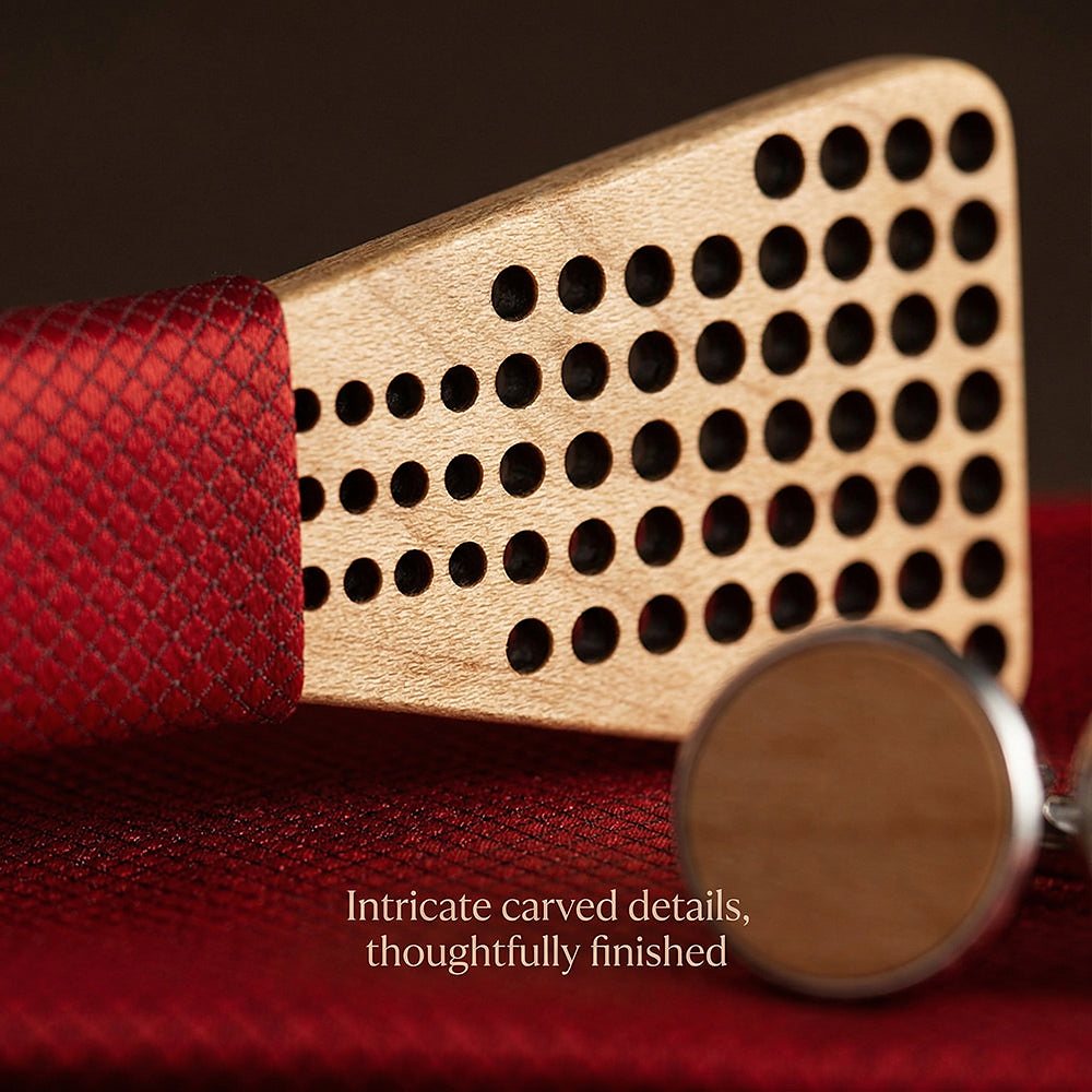M425 M425  Dot Grid Cutout Bow Tie Set, Maple — view 2