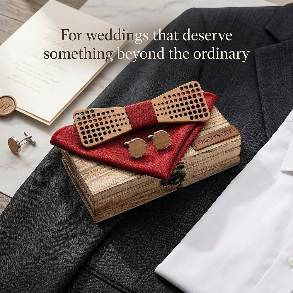 M425 M425  Dot Grid Cutout Bow Tie Set, Maple — view 9