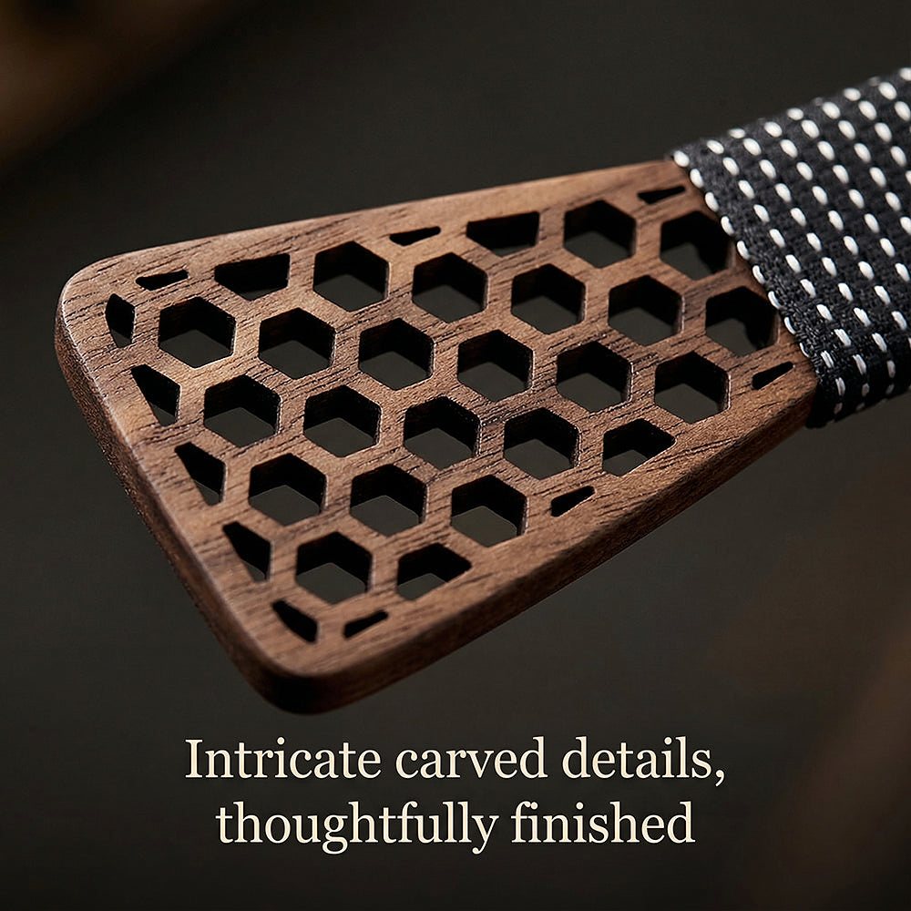 M429 M429  Honeycomb Hexagon Cutout Bow Tie Set, Walnut — view 2