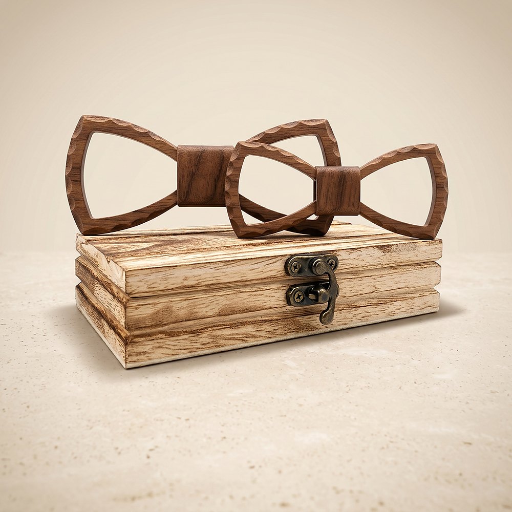 M430 M430  Father & Son Bow Tie Set, Walnut — view 2