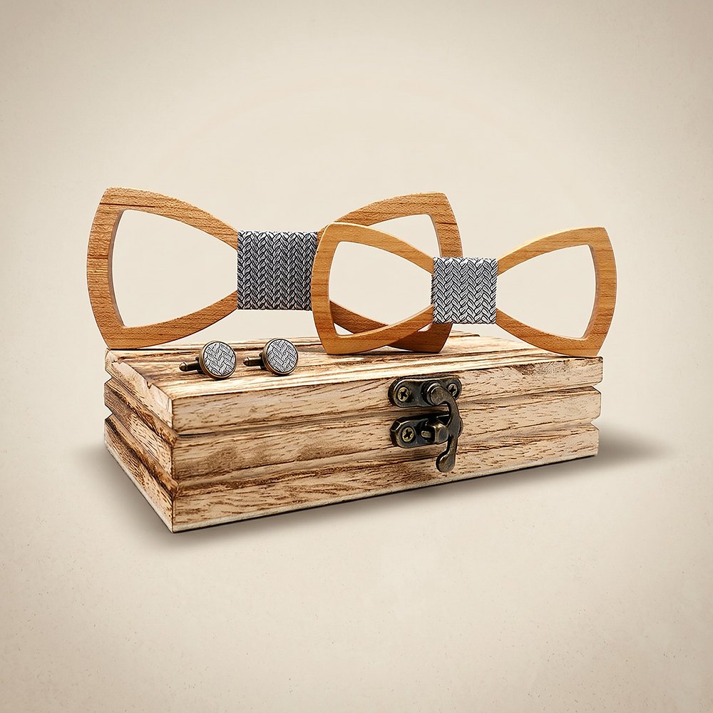 M430 M430  Father & Son Bow Tie Set, Walnut — view 5