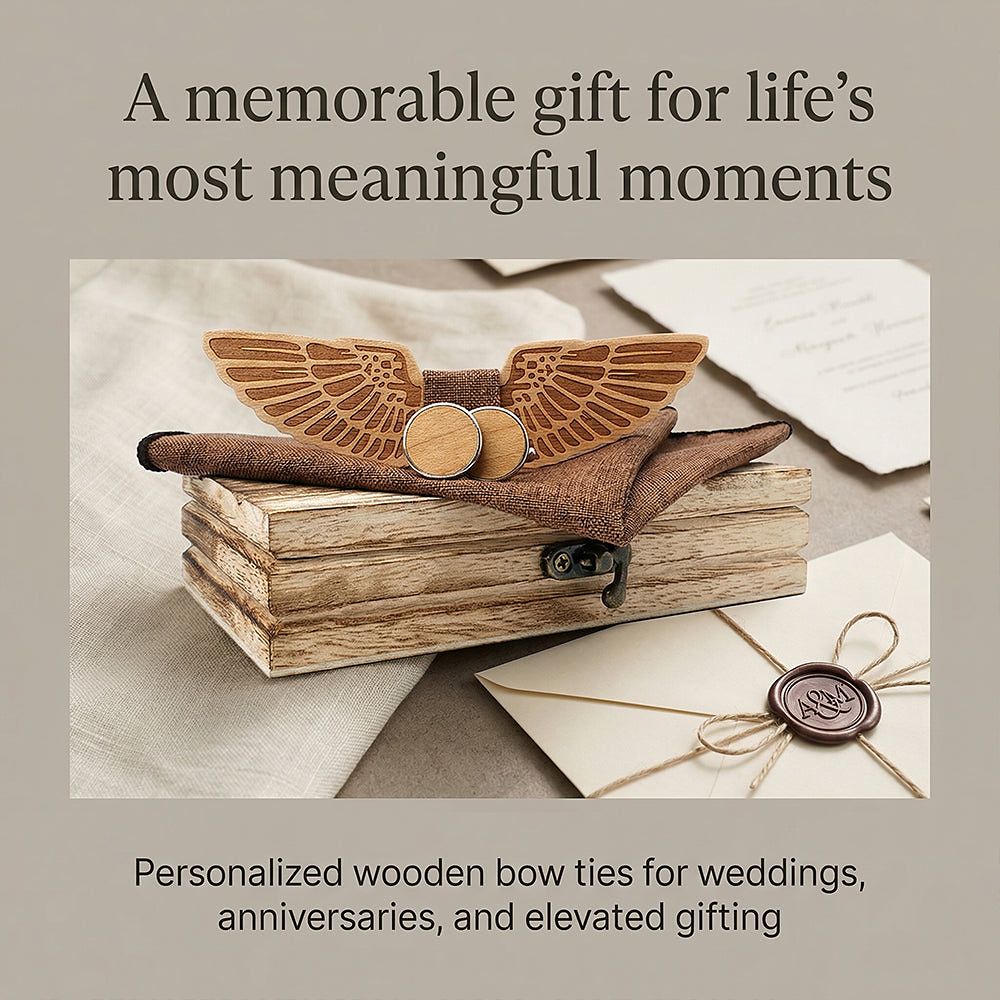 M432 M432  Eagle Wing Design Bow Tie Set, Walnut — view 5