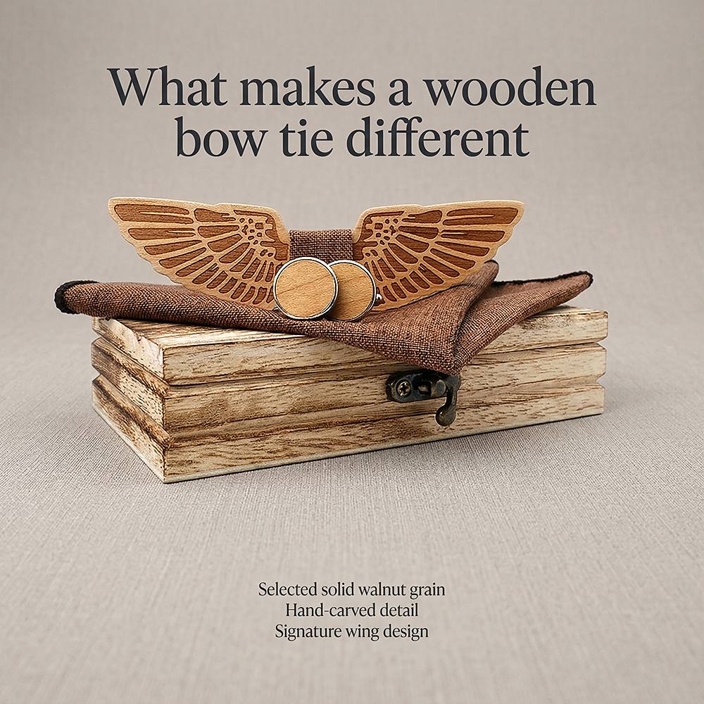 M432 M432  Eagle Wing Design Bow Tie Set, Walnut — view 8