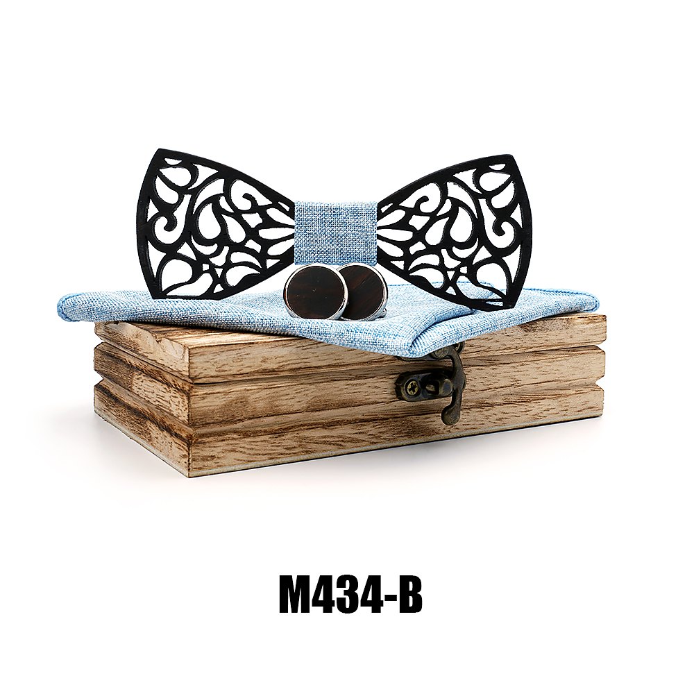 M434 M434  Filigree Cutout Bow Tie Set, Walnut — view 2