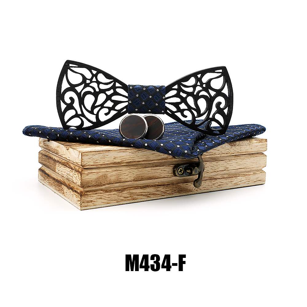 M434 M434  Filigree Cutout Bow Tie Set, Walnut — colour F