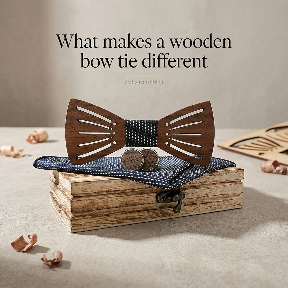 M438 M438  Sunray Radial Cutout Bow Tie Set, Walnut — view 8