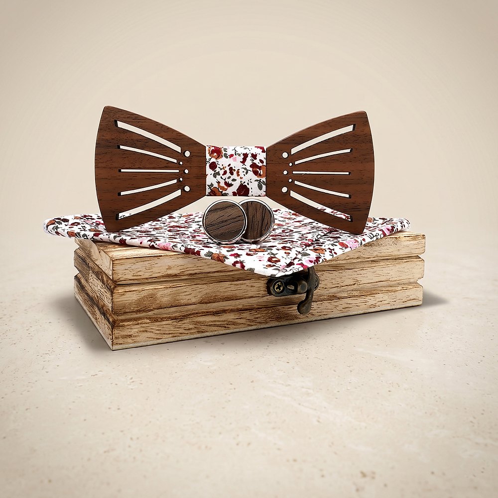 M438 M438  Sunray Radial Cutout Bow Tie Set, Walnut — colour C2