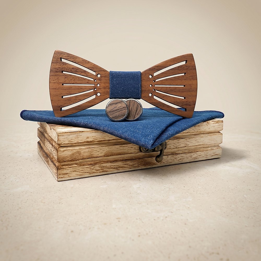 M438 M438  Sunray Radial Cutout Bow Tie Set, Walnut — colour C3