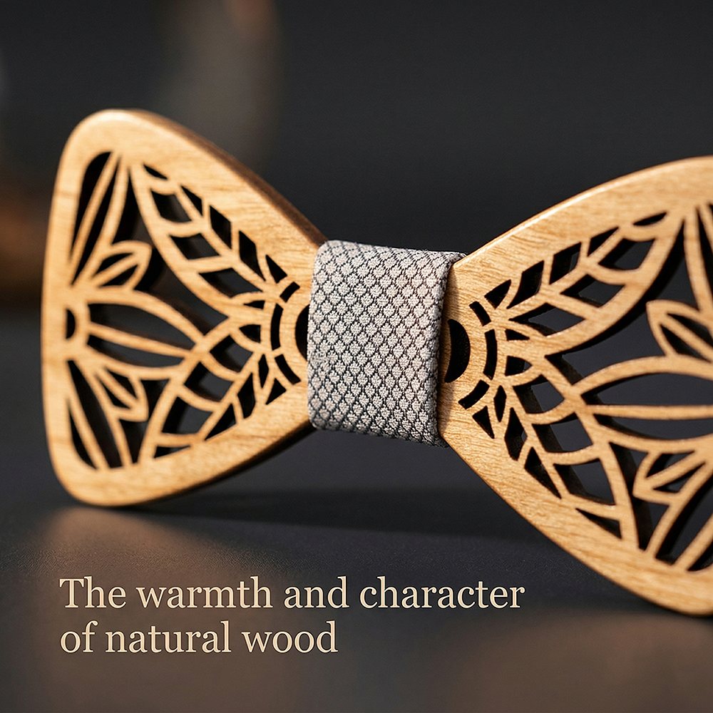 M440 M440  Botanical Leaf Cutout Bow Tie Set, Maple — view 4
