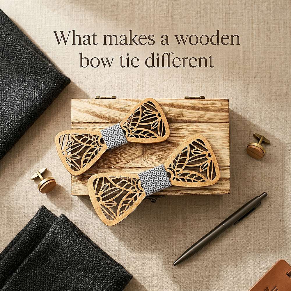 M440 M440  Botanical Leaf Cutout Bow Tie Set, Maple — view 7
