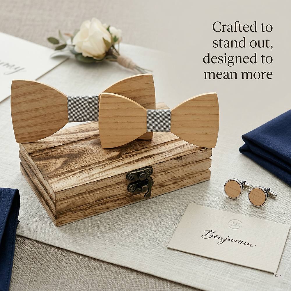 M441  Father & Son Bow Tie Set, Maple