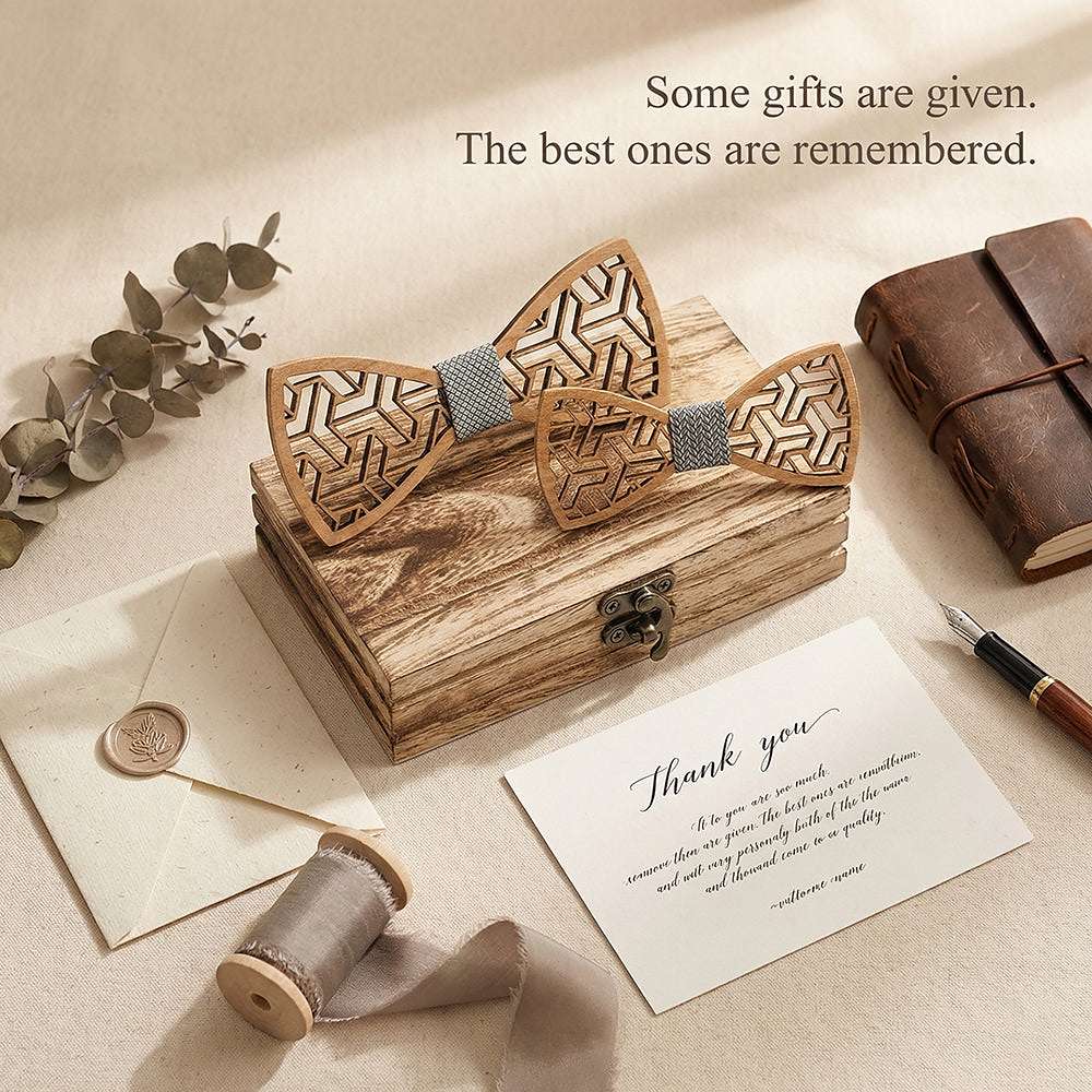 M442 M442  Father & Son Bow Tie Set, Walnut — view 6