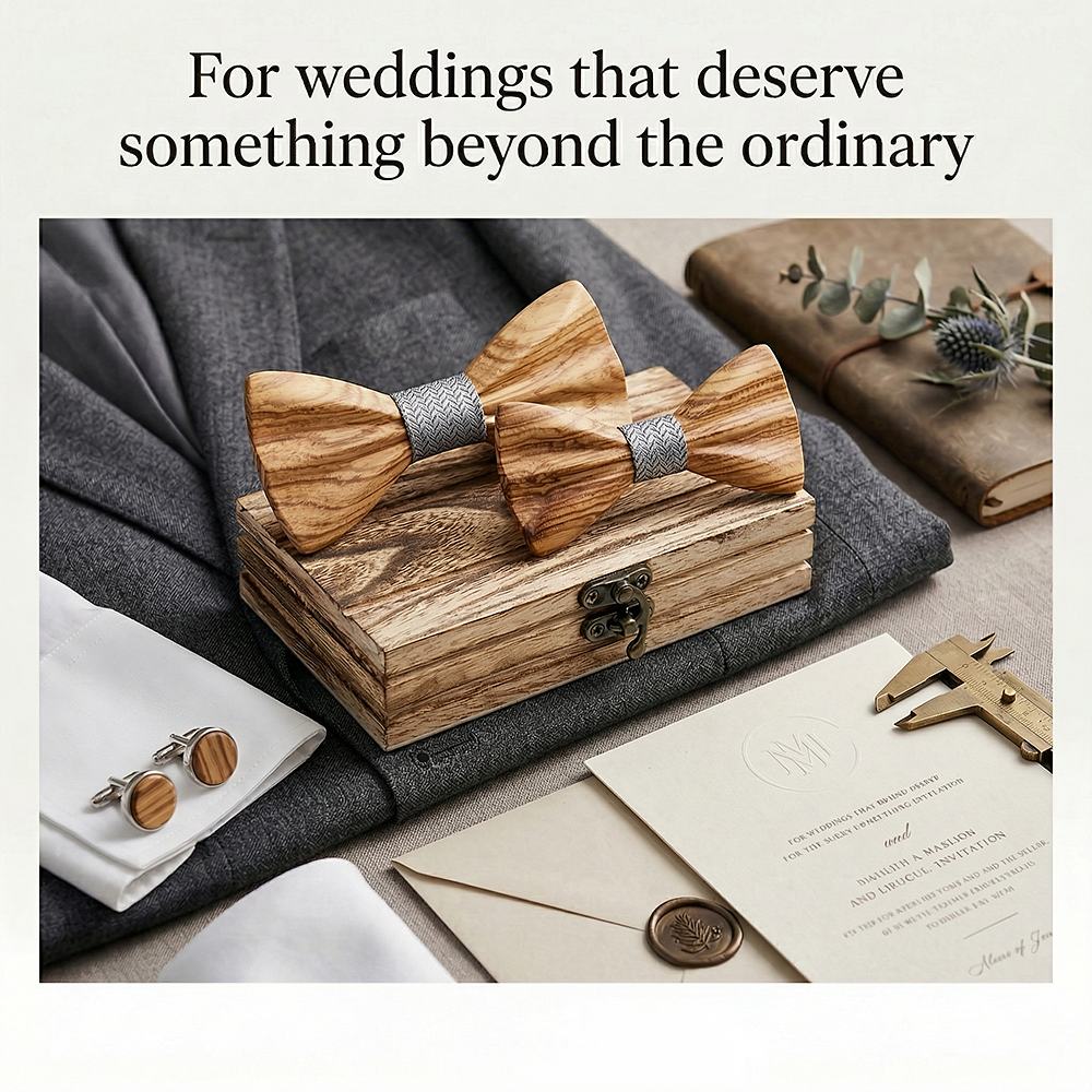 M443 M443  Father & Son Bow Tie Set, Zebrawood — view 10