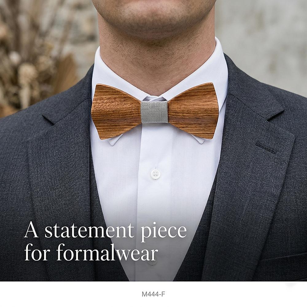 M444 M444  Father & Son Bow Tie Set, Zebrawood — view 2