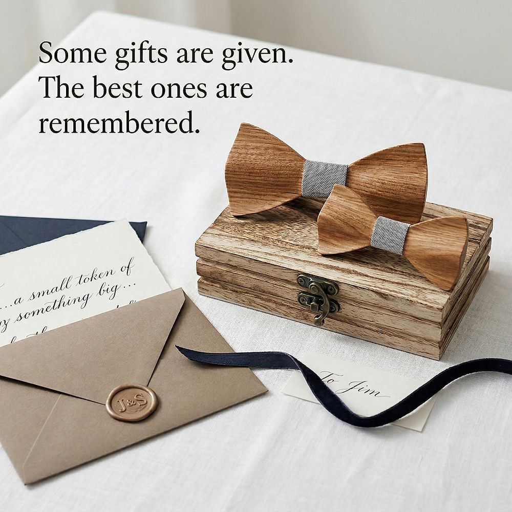 M444 M444  Father & Son Bow Tie Set, Zebrawood — view 7