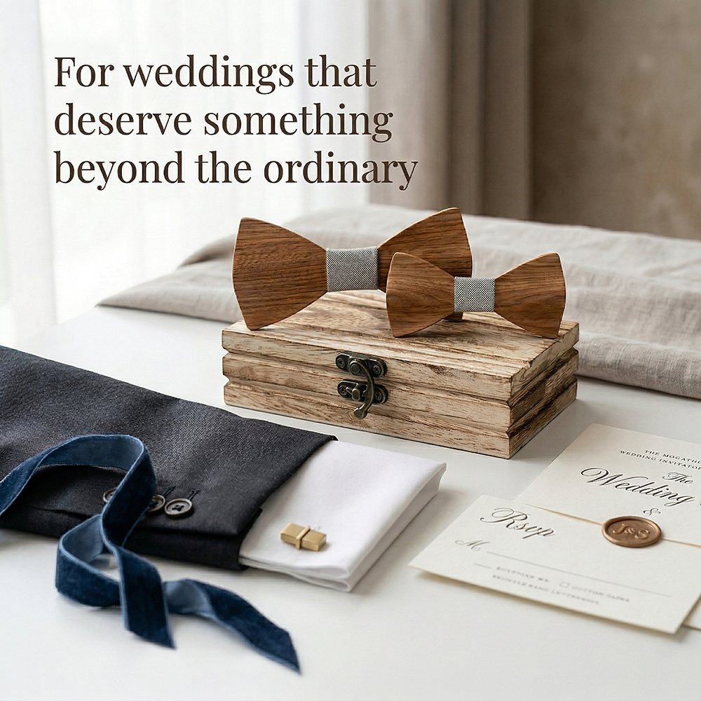 M444 M444  Father & Son Bow Tie Set, Zebrawood — view 8