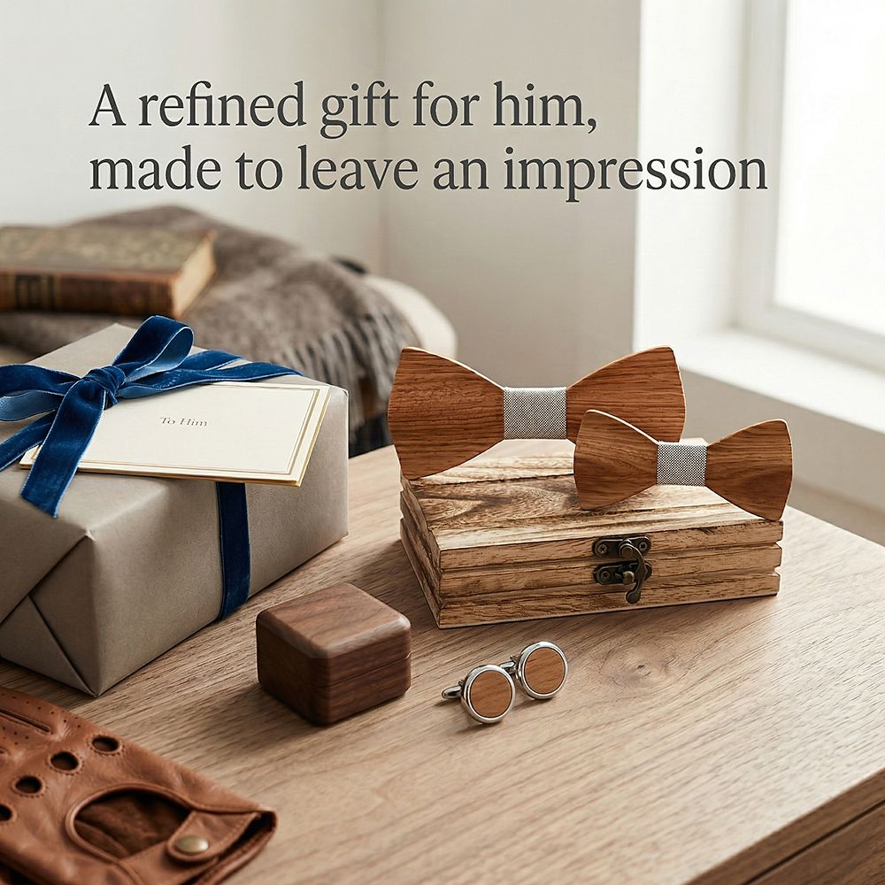 M444 M444  Father & Son Bow Tie Set, Zebrawood — view 9