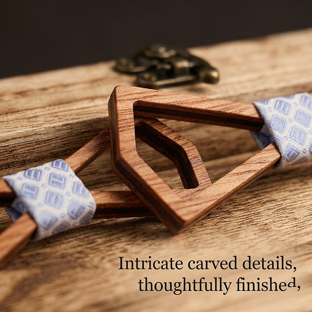 M446 M446  Father & Son Bow Tie Set, Walnut — view 3