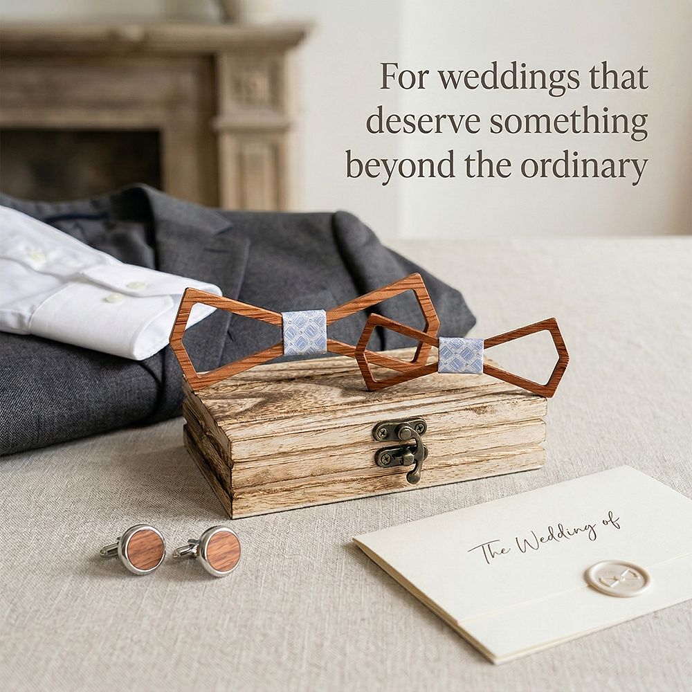 M446 M446  Father & Son Bow Tie Set, Walnut — view 9