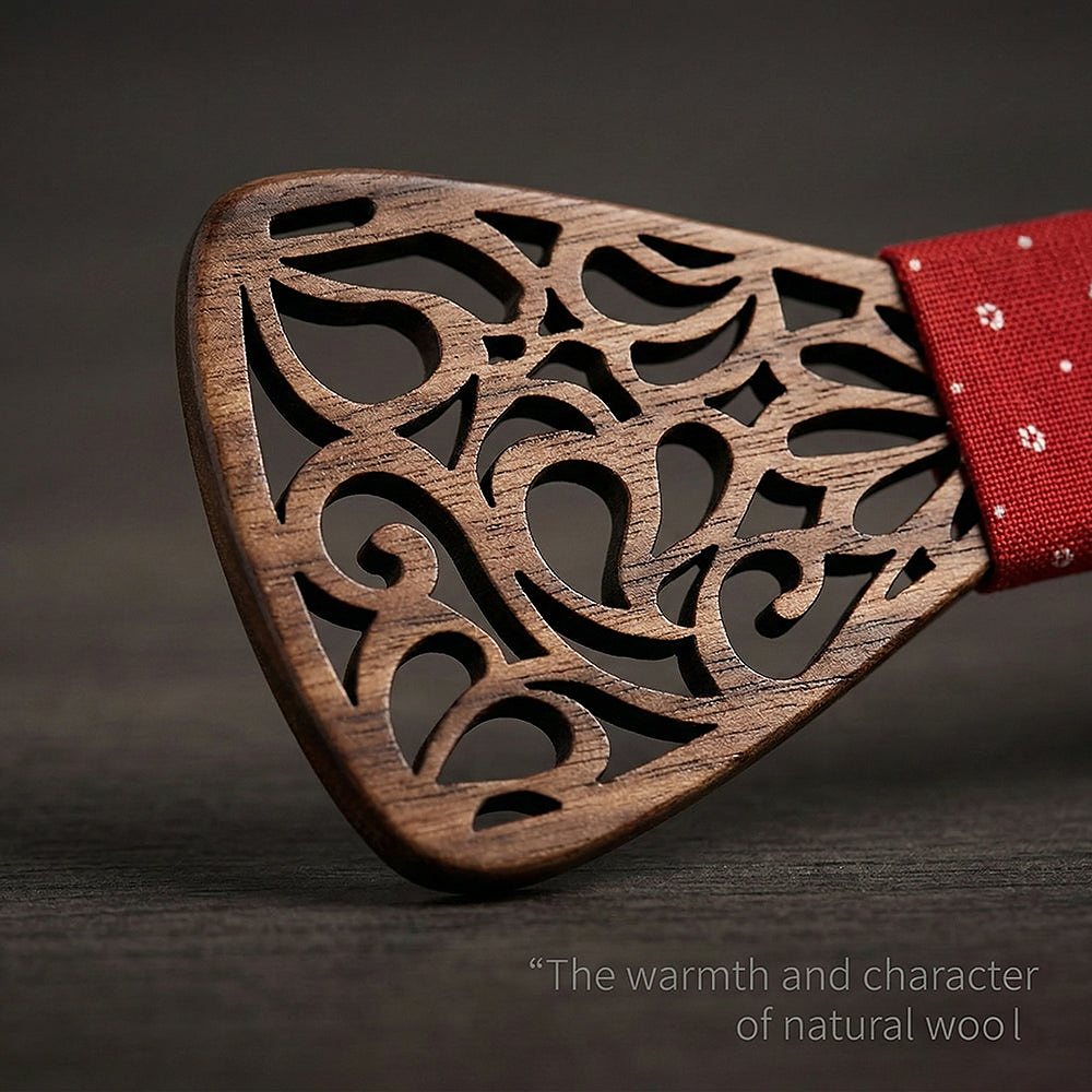 M449 M449  Paisley Scroll Cutout Bow Tie Set, Walnut — view 4