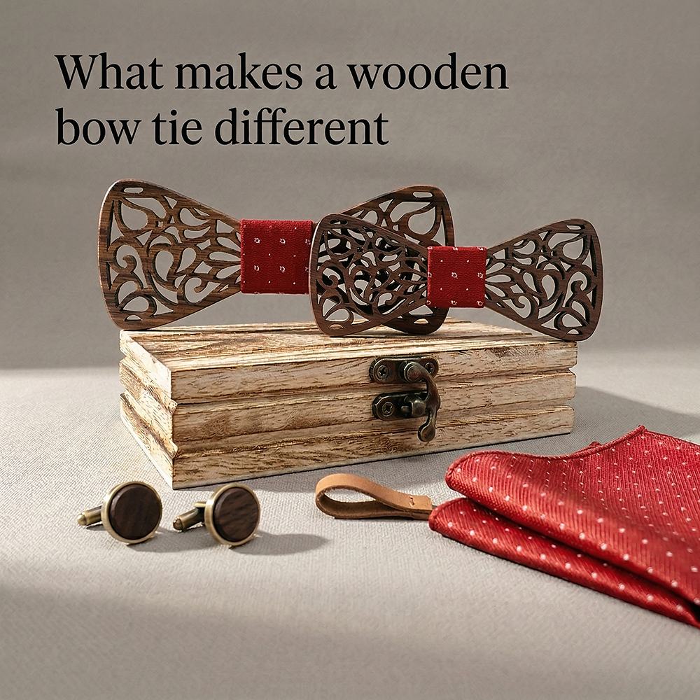 M449 M449  Paisley Scroll Cutout Bow Tie Set, Walnut — view 6