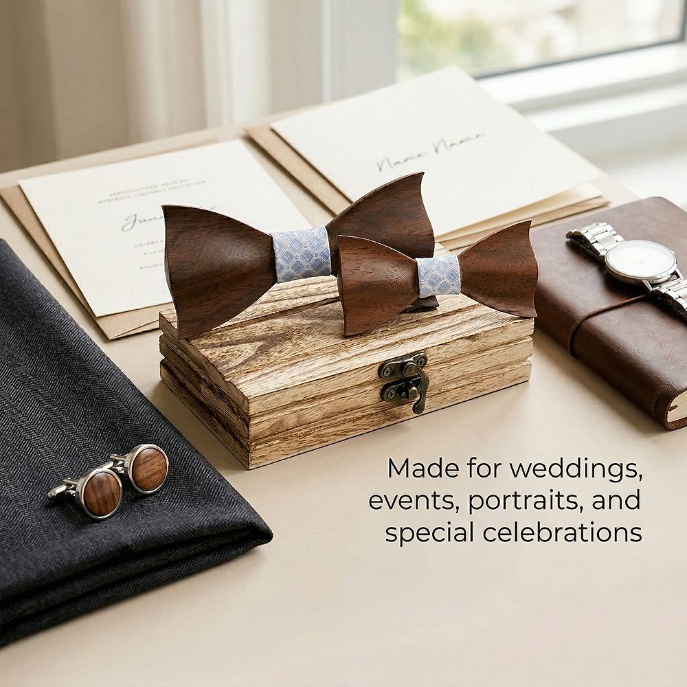 M450 M450  Father & Son Bow Tie Set, Walnut — view 4