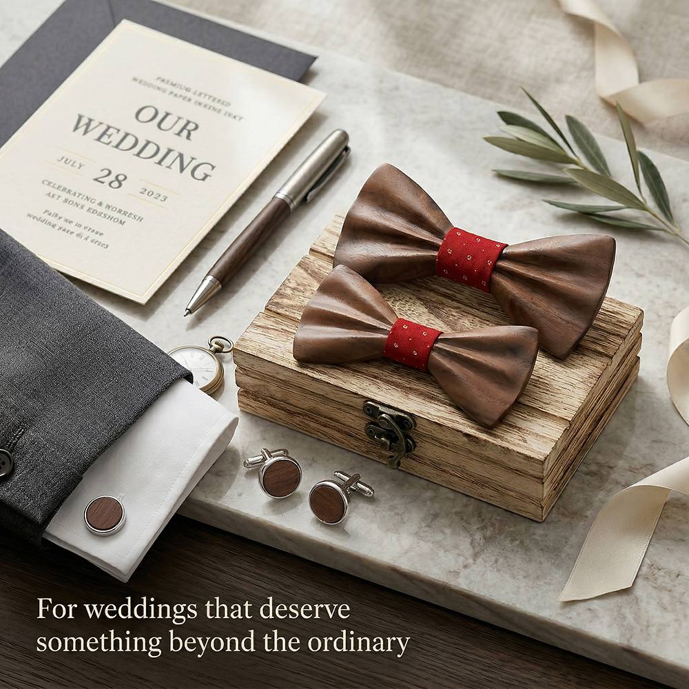 M451 M451  Father & Son Bow Tie Set, Walnut — view 10