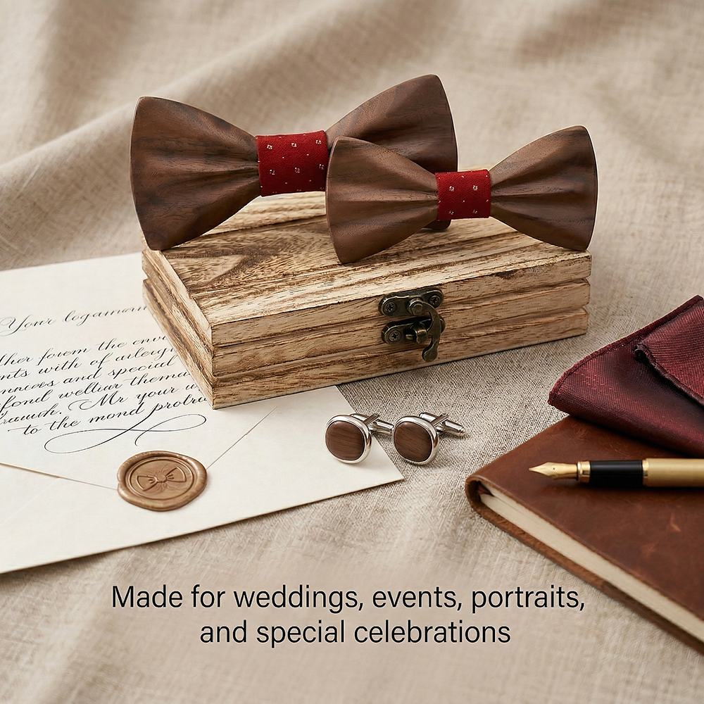 M451 M451  Father & Son Bow Tie Set, Walnut — view 4