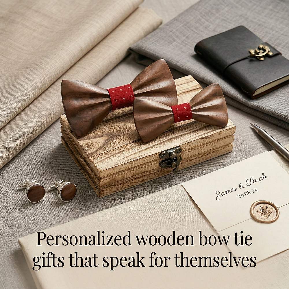 M451  Father & Son Bow Tie Set, Walnut