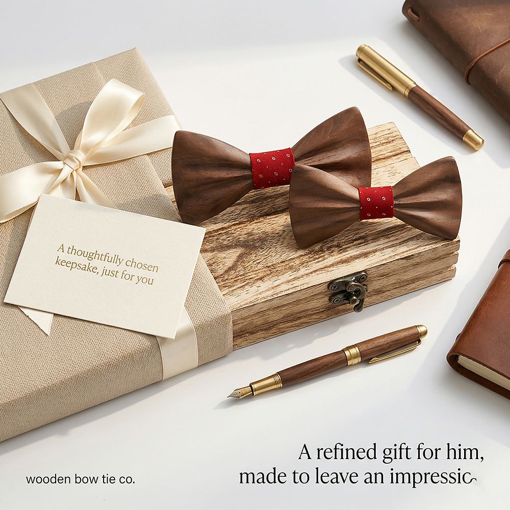 M451 M451  Father & Son Bow Tie Set, Walnut — view 8