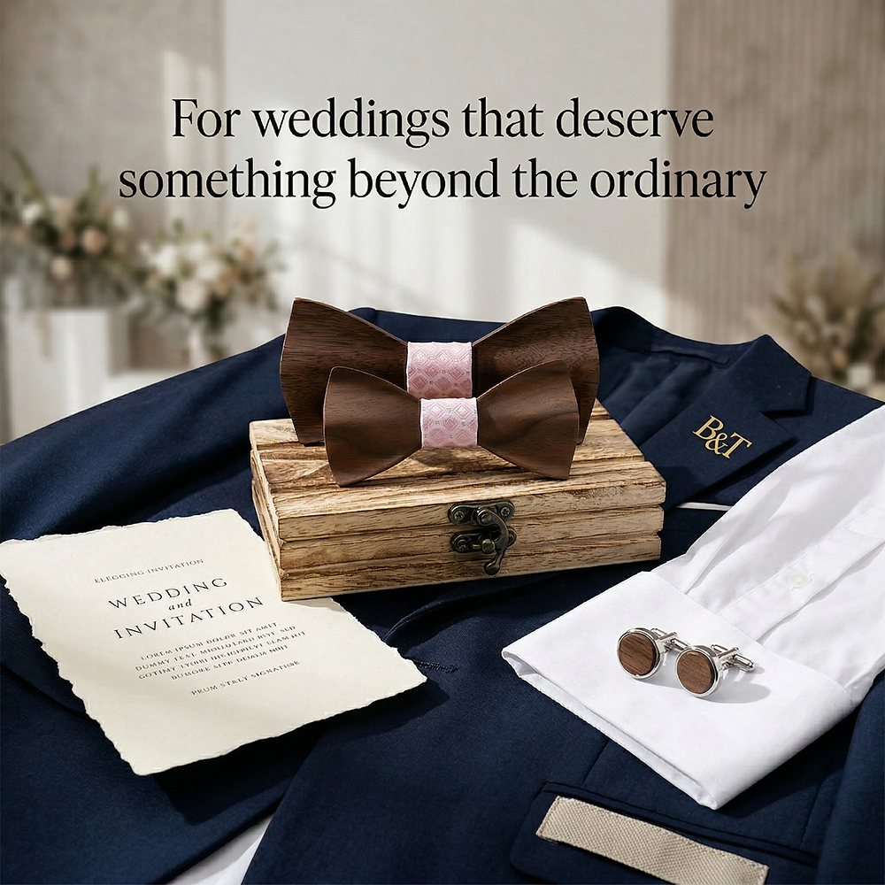 M452 M452  Father & Son Bow Tie Set, Walnut — view 10