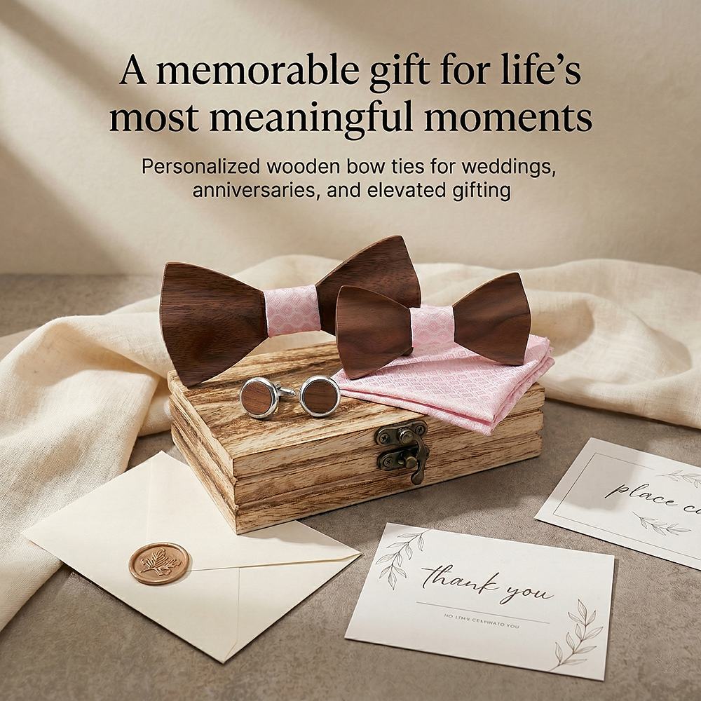 M452 M452  Father & Son Bow Tie Set, Walnut — view 6