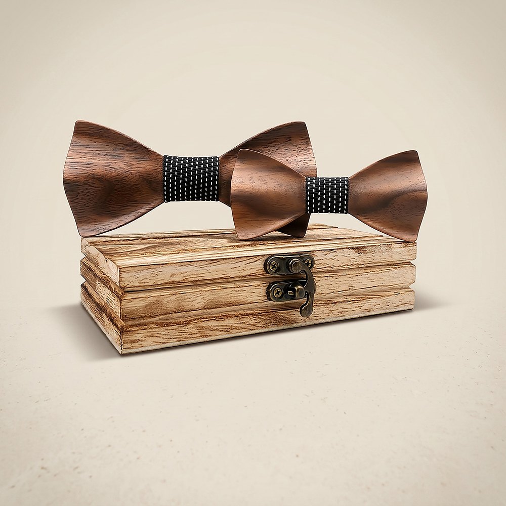 M452 M452  Father & Son Bow Tie Set, Walnut — colour C1