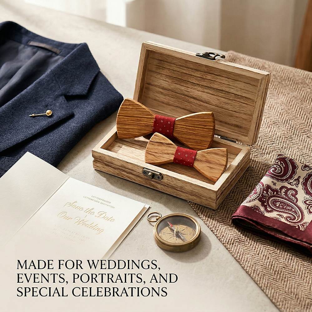 M453  Father & Son Bow Tie Set, Zebrawood