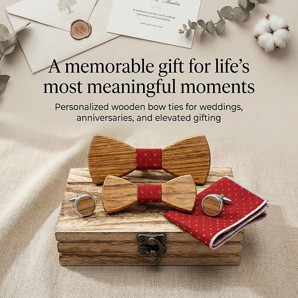 M453 M453  Father & Son Bow Tie Set, Zebrawood — view 5
