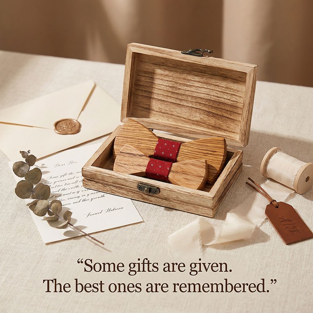 M453 M453  Father & Son Bow Tie Set, Zebrawood — view 6