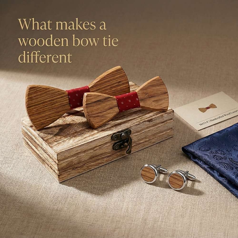 M453 M453  Father & Son Bow Tie Set, Zebrawood — view 8