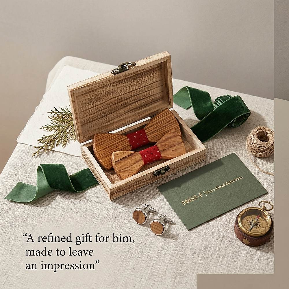 M453 M453  Father & Son Bow Tie Set, Zebrawood — view 9