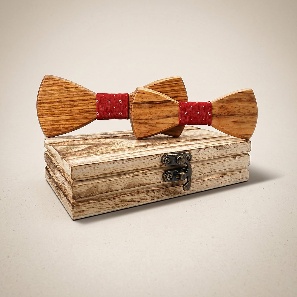 M453 M453  Father & Son Bow Tie Set, Zebrawood — colour C5