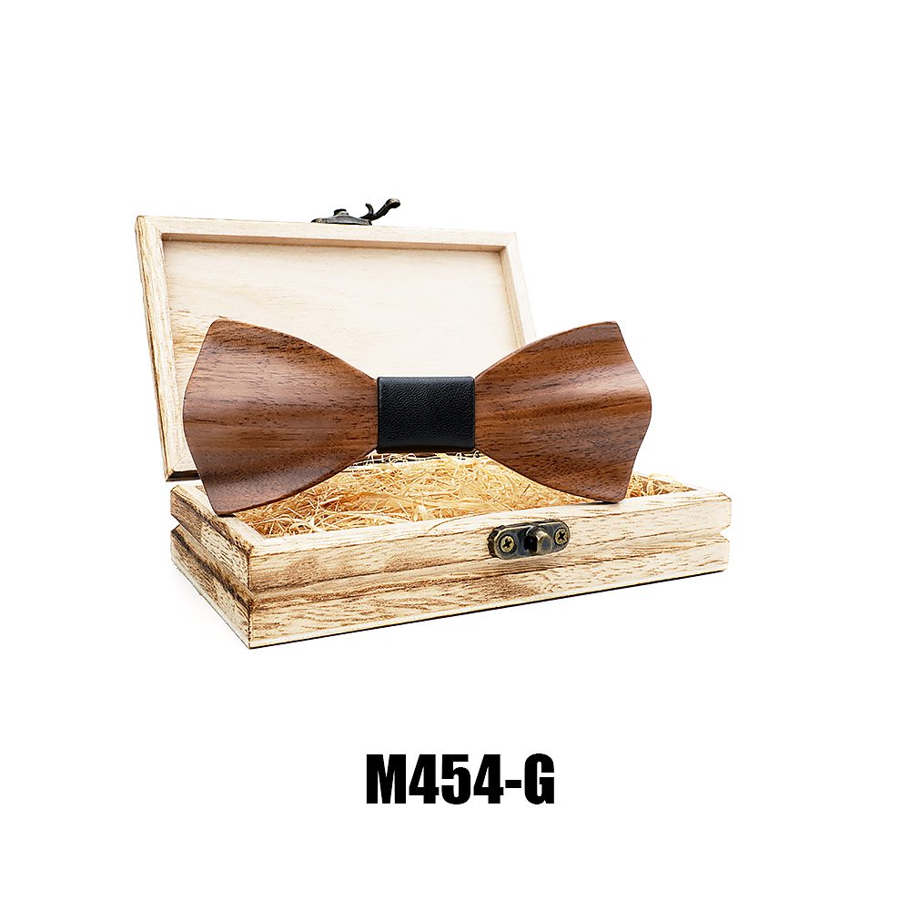 M454 M454  Solid Bow Tie with Gift Box, Zebrawood — colour G