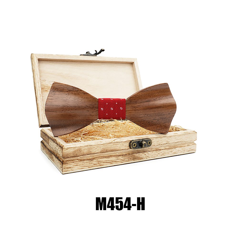 M454 M454  Solid Bow Tie with Gift Box, Zebrawood — colour H