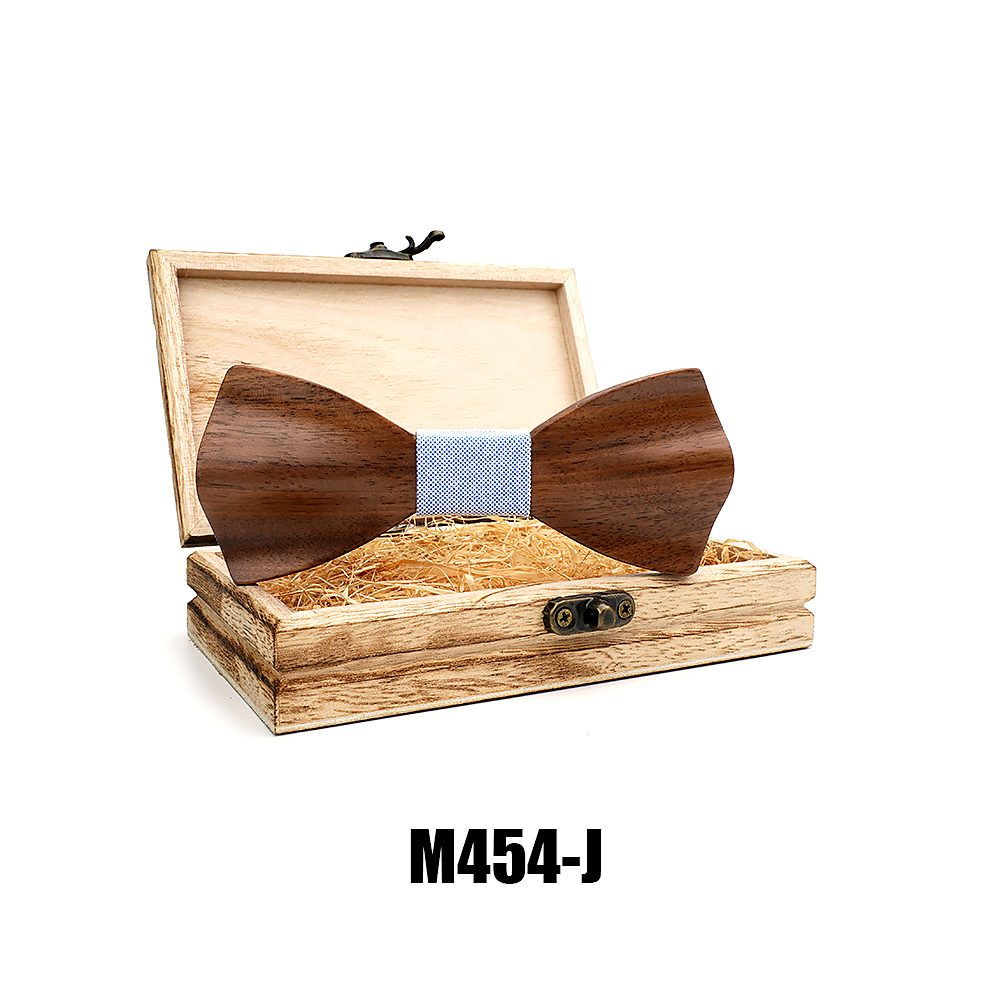M454 M454  Solid Bow Tie with Gift Box, Zebrawood — colour J