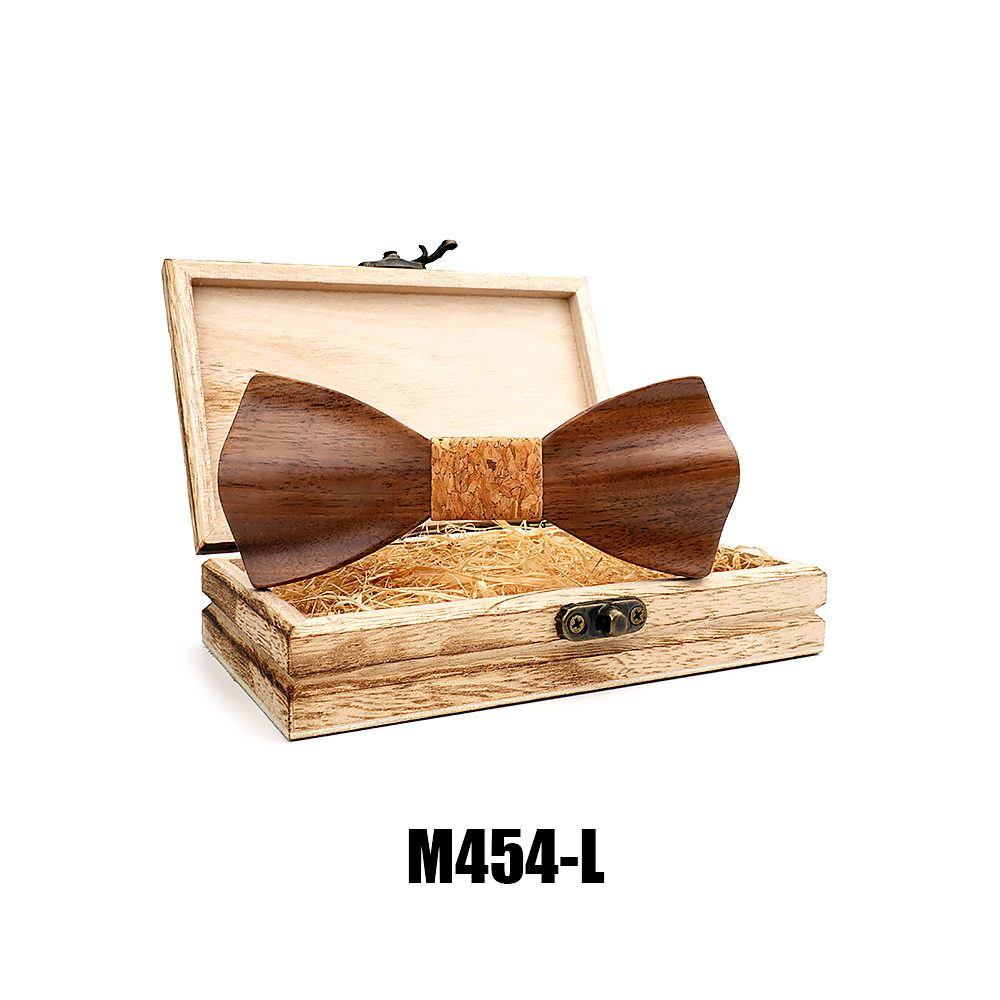 M454 M454  Solid Bow Tie with Gift Box, Zebrawood — colour L