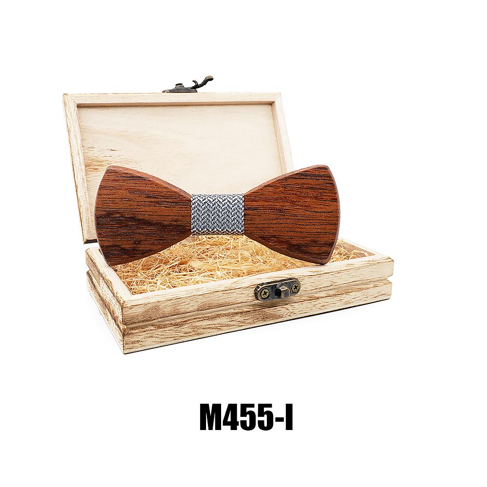 M455 M455  Solid Bow Tie with Gift Box, Zebrawood — colour I