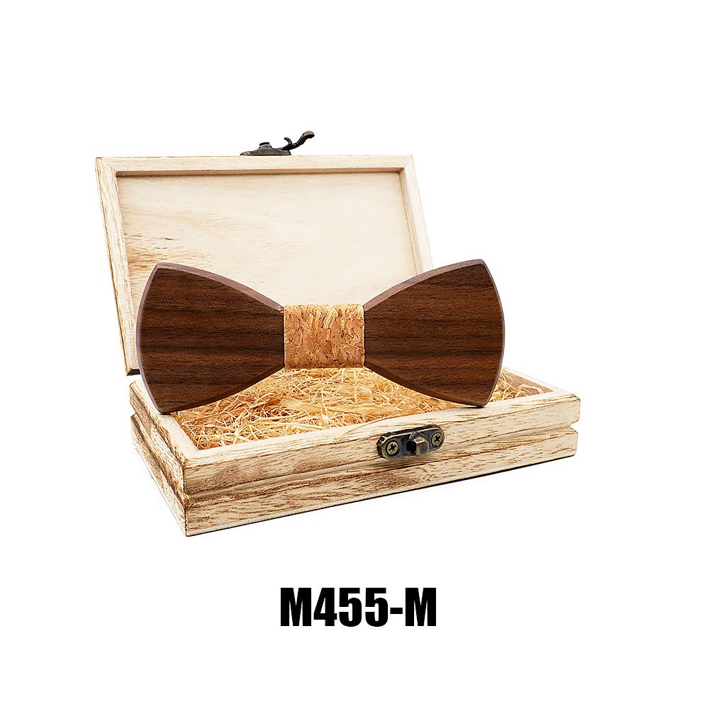 M455 M455  Solid Bow Tie with Gift Box, Zebrawood — colour M