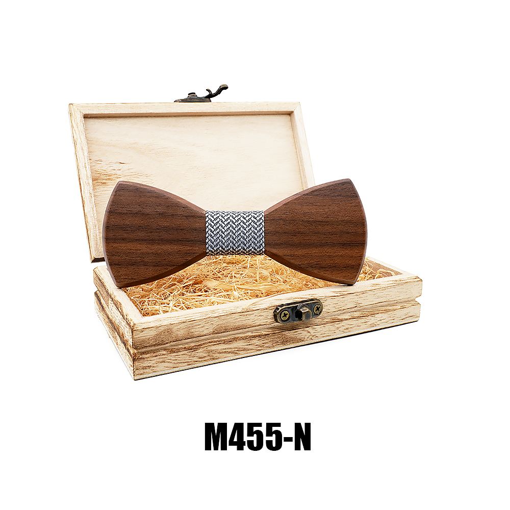M455 M455  Solid Bow Tie with Gift Box, Zebrawood — colour N